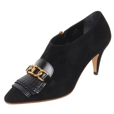 Pre-owned Tod's F7182 Decollete Donna Black  Scarpe Suede Shoe Woman In Nero