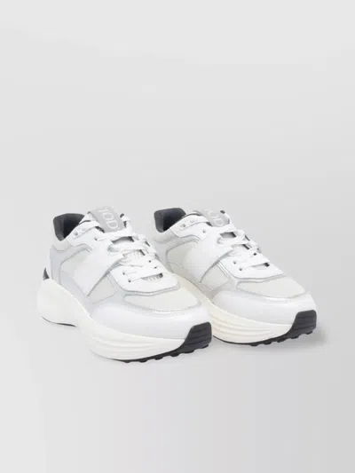 Tod's Fabric And Leather Low Top Sneakers