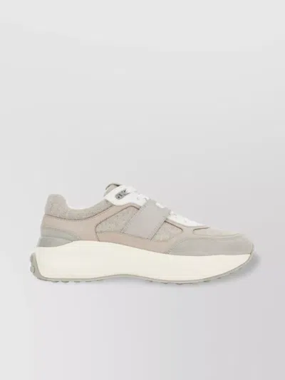 Tod's Fabric And Suede Sneakers In White