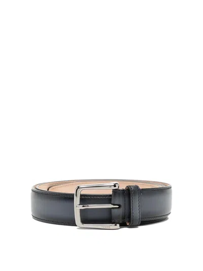 Tod's Faded Leather Belt In Gray
