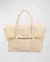 Tod's Flap Leather Top-handle Bag In Bianco Carrara