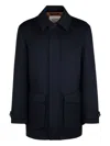 Tod's Technical Virgin Wool Coat In Black