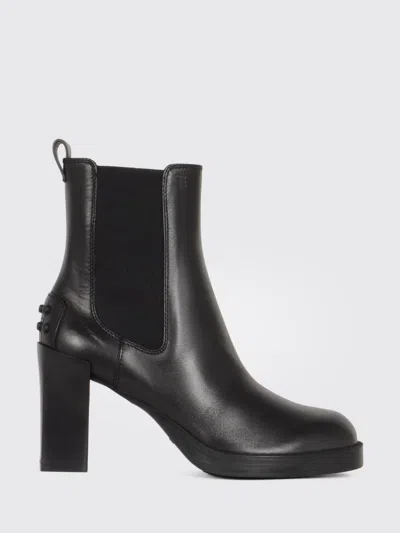 Tod's Flat Ankle Boot Woman  In Black