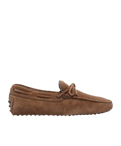 Tod's Flat Round-head Casual Shoes In Brown
