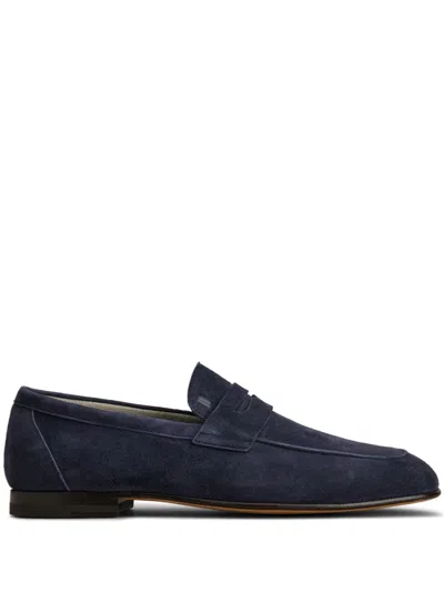 Tod's Loafers In Suede In Blue