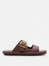 Tod's Brown Calf Leather Slippers In Cocoa