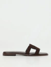 Tod's Iconic Chain Detail Suede Sandals In Leather