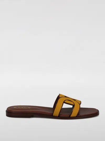 Tod's Chain-motif Leather Slides In Brown