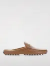 Tod's Dark Brown Calfskin Slip On With Metal Detail In Brown