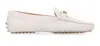 Tod's Gommino Leather Loafers In White