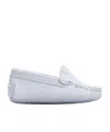 Tod's Flat Suede Loafers In White