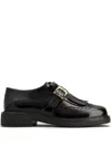 Tod's Monk Strap In Leather With English Dovetail Stitching And Fringe In Black