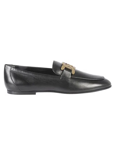Tod's Buckle Loafers In Black