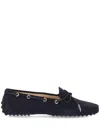 Tod's Woman Loafers Black Size 7 Soft Leather In Blue
