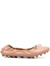 Tod's Beige Gommino Ballerina Shoes In Multicolor