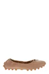 Tod's Beige Gommino Ballerina Shoes In Multicolor