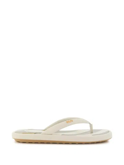 Tod's Flip-flops Mit Logo-schild In White