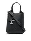 Tod's Logo-plaque Tote Bag In Negro