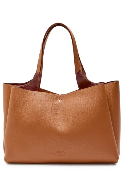 Tod's Tods Florida Medium Leather Tote Bag In Brown