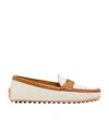 Tod's City Gommino Canvas Loafers In White