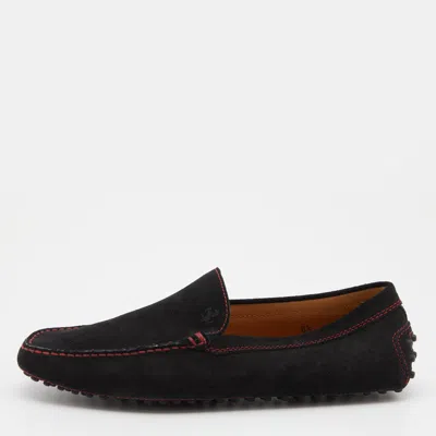 Pre-owned Tod's For Ferrari Black Suede Slip On Loafers Size 40