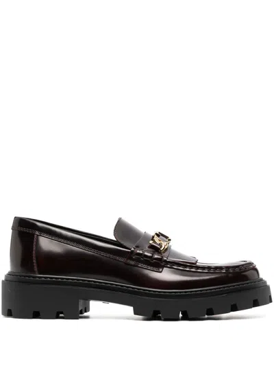 Tod's Fringe-detail Leather Loafers In Black
