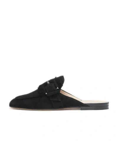 Tod's Fringed Buckle-less Loafers In Black