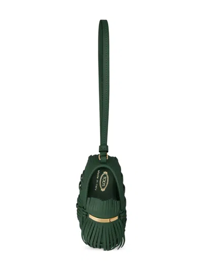 Tod's Fringed Charm In Green