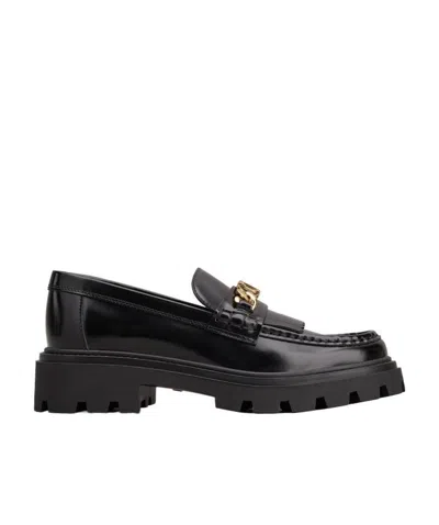 Tod's Fringed Leather Loafers In Black