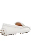 Tod's Gommino Embellished Fringed Leather Loafers In White