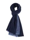 Tod's Fringed Two-tone Scarf In Blue