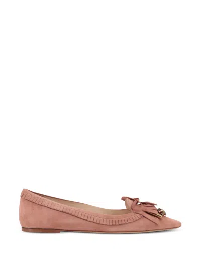 Tod's Fringe-trim Crystal-embellished Ballet Flats In Multi