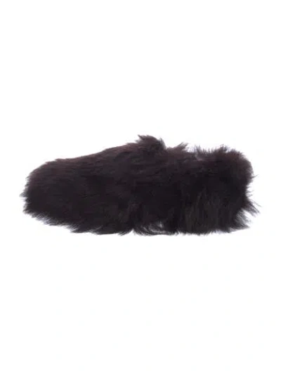 Pre-owned Tod's Fur Mules In Brown