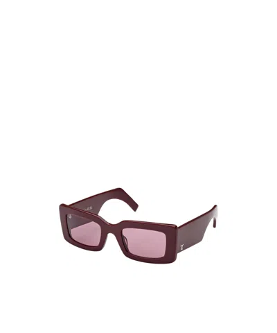 Tod's Geometric Frame Sunglasses In Red