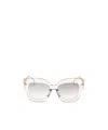 Tod's Geometric Frame Sunglasses In White