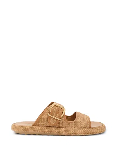 Tod's Gewebte Sandalen Mit Schnallendetail In Brown