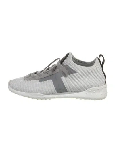 Pre-owned Tod's Glitter Accents Sneakers In Gray