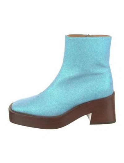 Pre-owned Tod's Glitter Colorblock Pattern Boots In Blue
