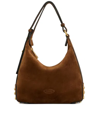 Tod's Borsa Metal Dots Mini In Pelle Scamosciata In Pattern