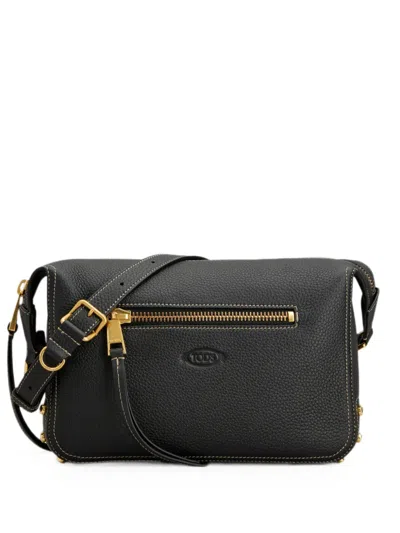 Tod's Metal Dots Shoulder Bag In Leather Mini In Brown