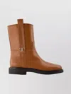 Tod's Gomma 20l Leather Ankle Boots Block Heel In Brown