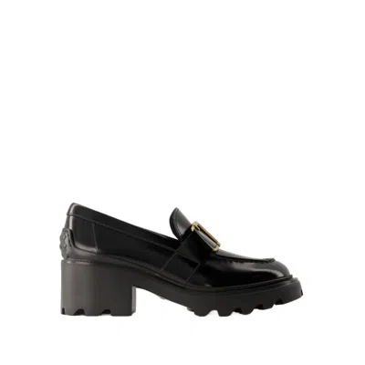 TOD'S GOMMA CARRO LOAFERS - LEATHER - BLACK