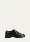 Tod's Gomma Leather Kiltie Buckle Oxford Loafers In Nero