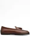 Tod's Gomma Leather Mocassin Loafers In Brown