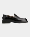 Tod's Gomma Leather Penny Loafers In Black