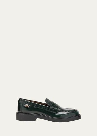 Tod's Gomma Leather Penny Loafers In Pine Grove
