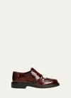 Tod's Gomma Leather Wing-tip Oxford Loafers In Cuoio Scuro