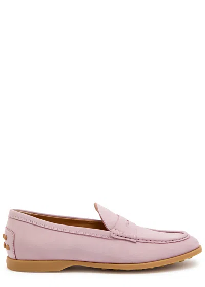 Tod's Tods Gomma Leggero Nubuck Loafers In Pink