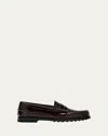 Tod's Gomma Patent Leather Penny Loafers In Brown