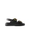 TOD'S GOMMA SANDALS - LEATHER - BLACK